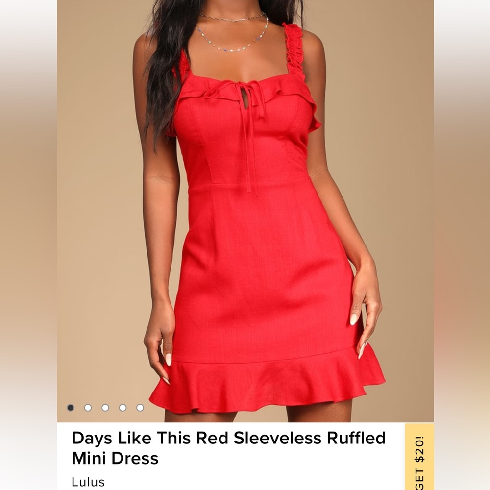 Lulus Days Like This Red Sleeveless Ruffled Mini Dress XL - NWOT